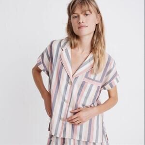 Madewell 100% Cotton Bedtime Striped Pajama Top